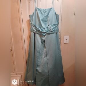 David's Bridal Elegant Blue Evening Gown